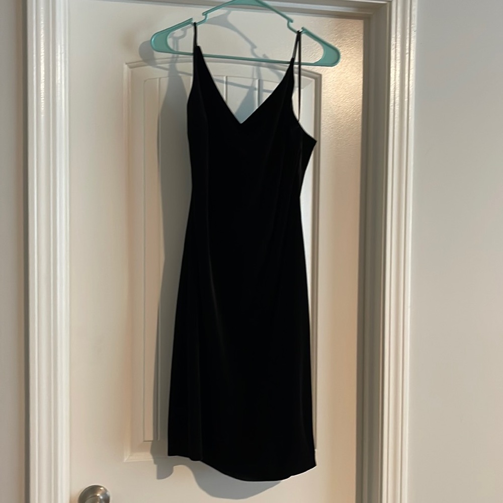 B. Smart black velvet dress